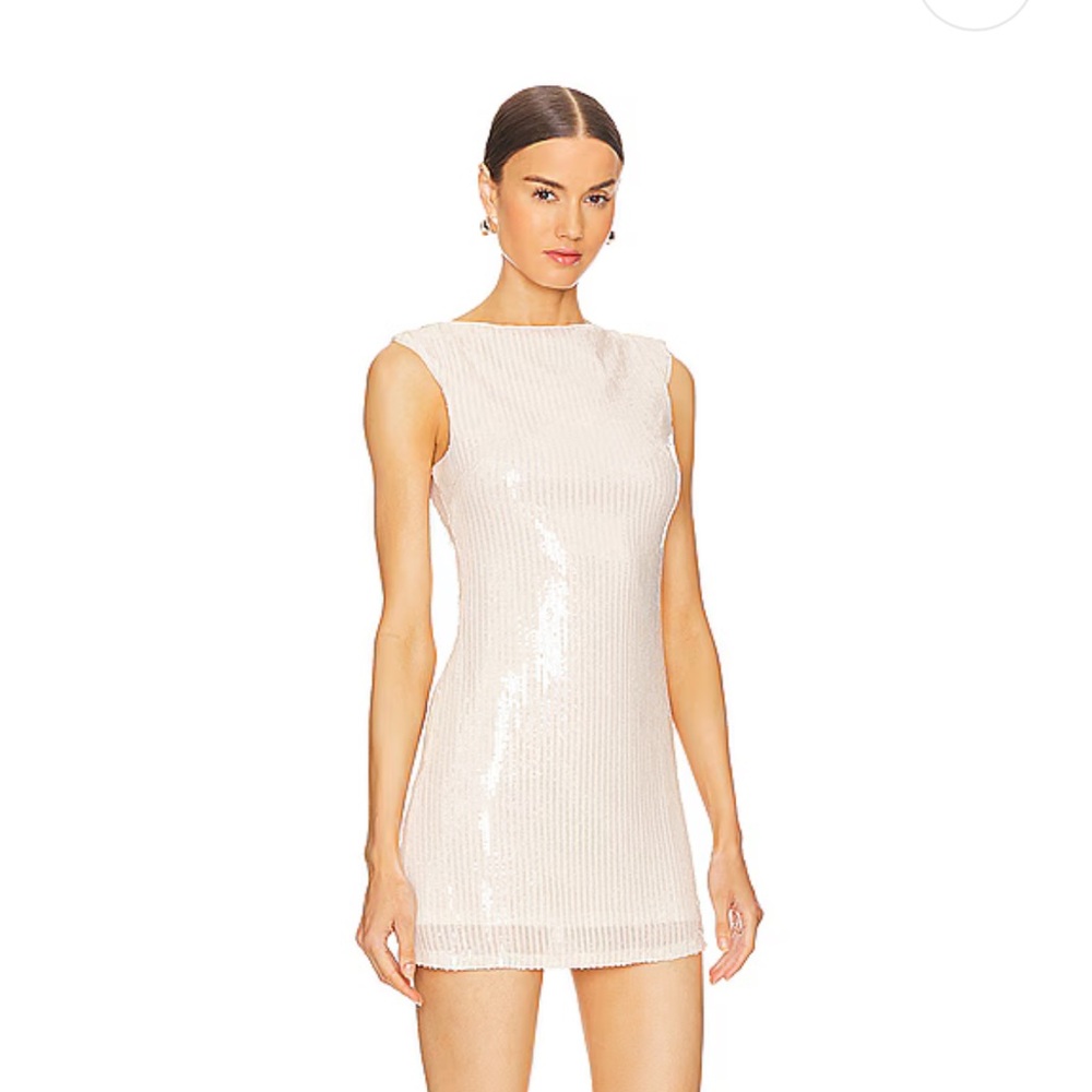 Paradisa Mini Dress in pearl white by LPA
